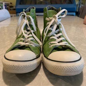 Converse High Top Sneakers Green with White Accents